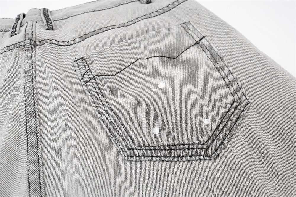 Men Splash Loose Casual Straight Trousers