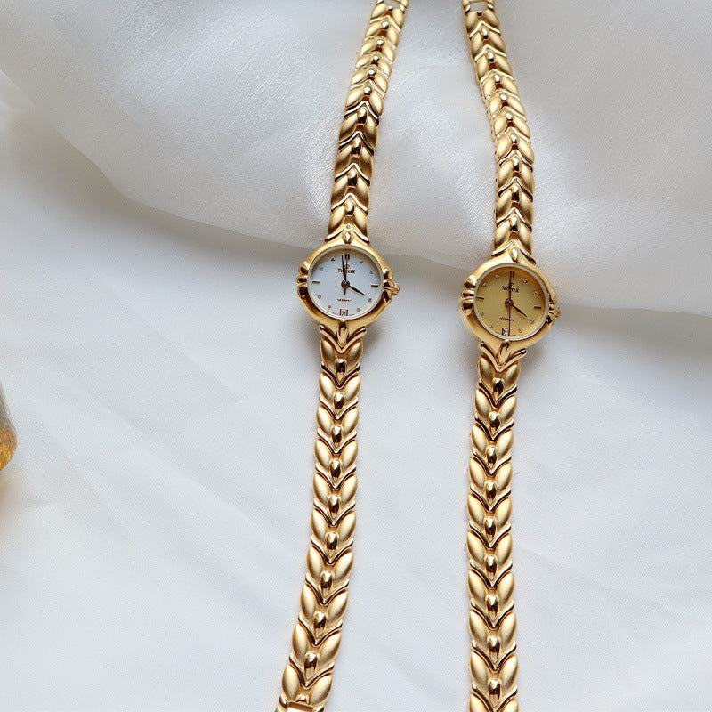 Retro Minority Round Senior Placer Gold Bracelet Women&