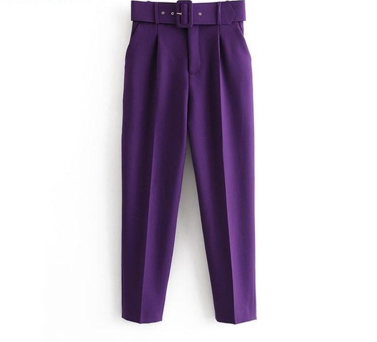 Multicolor draped trousers with belt