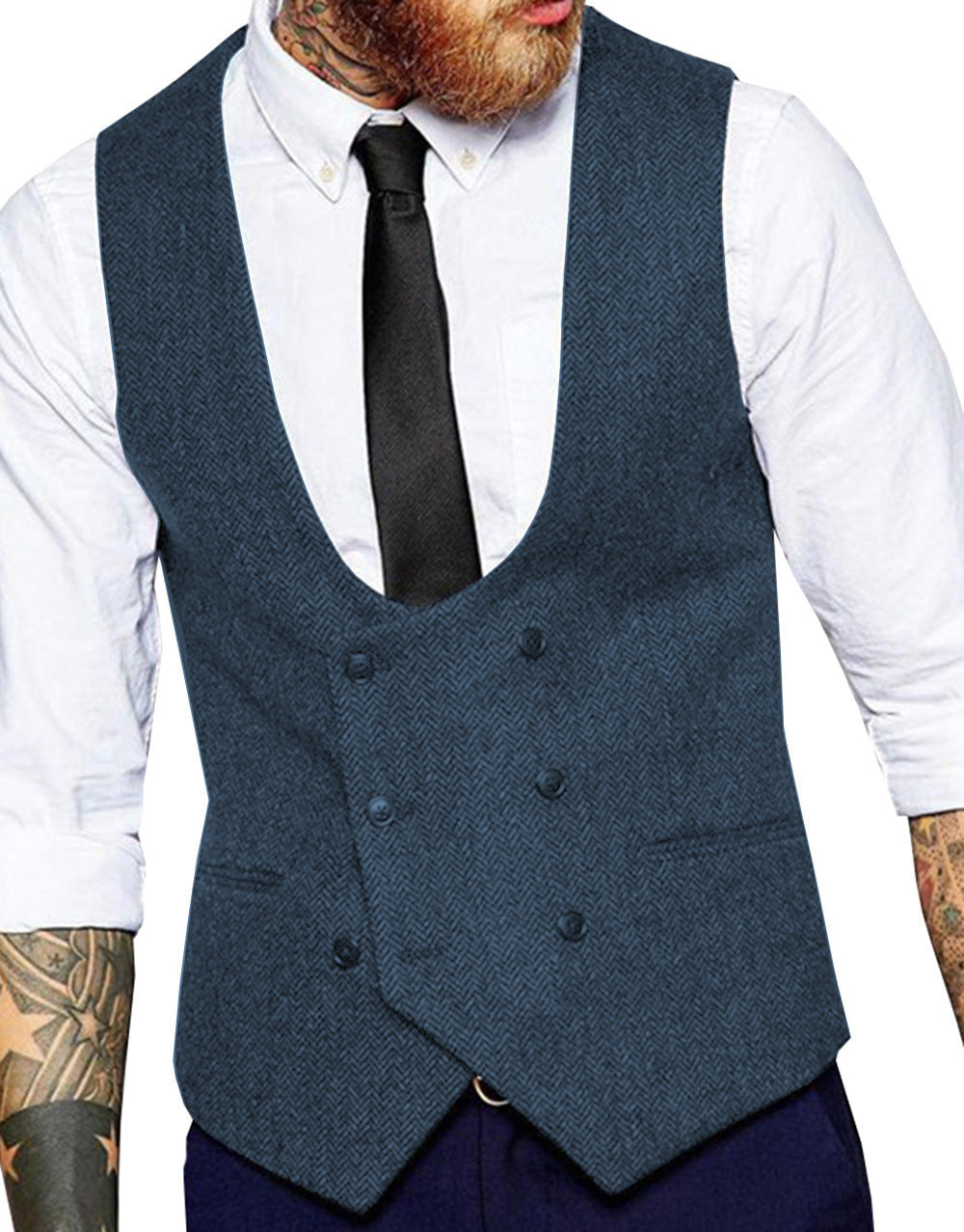 Retro Casual Herringbone Pattern Men&