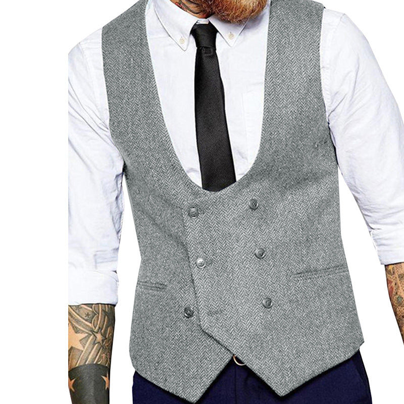 Retro Casual Herringbone Pattern Men&