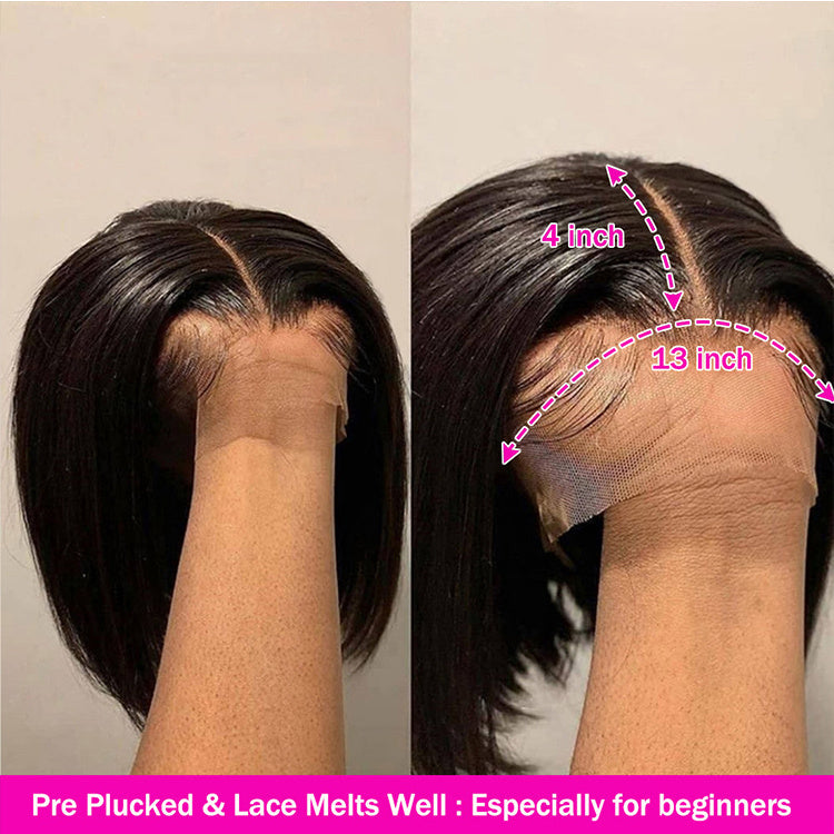 13x4 Lace Frontal Bob Straight Wig Human Hair