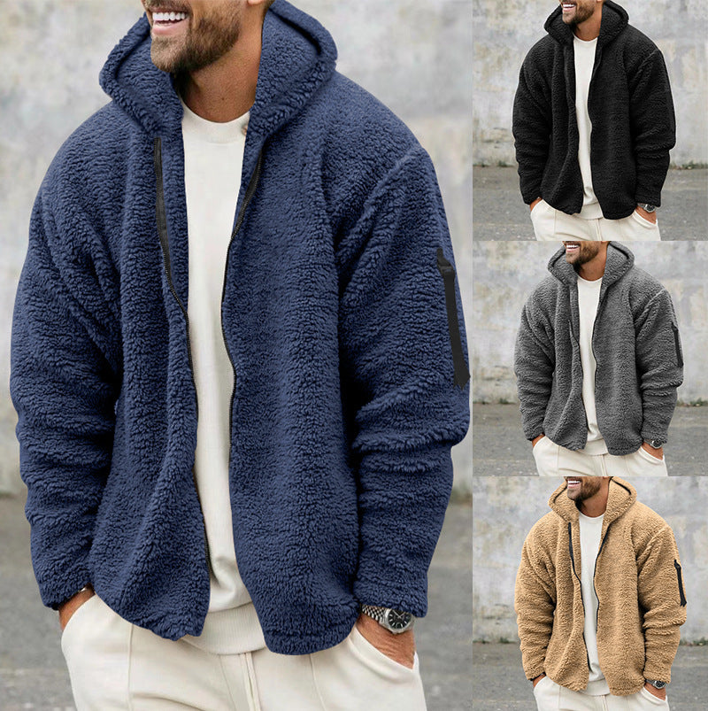 Plush Hooded Jacket Men&