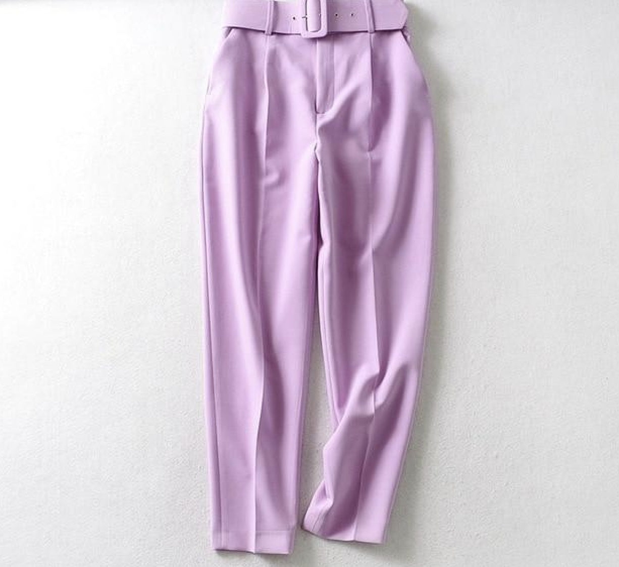 Multicolor draped trousers with belt