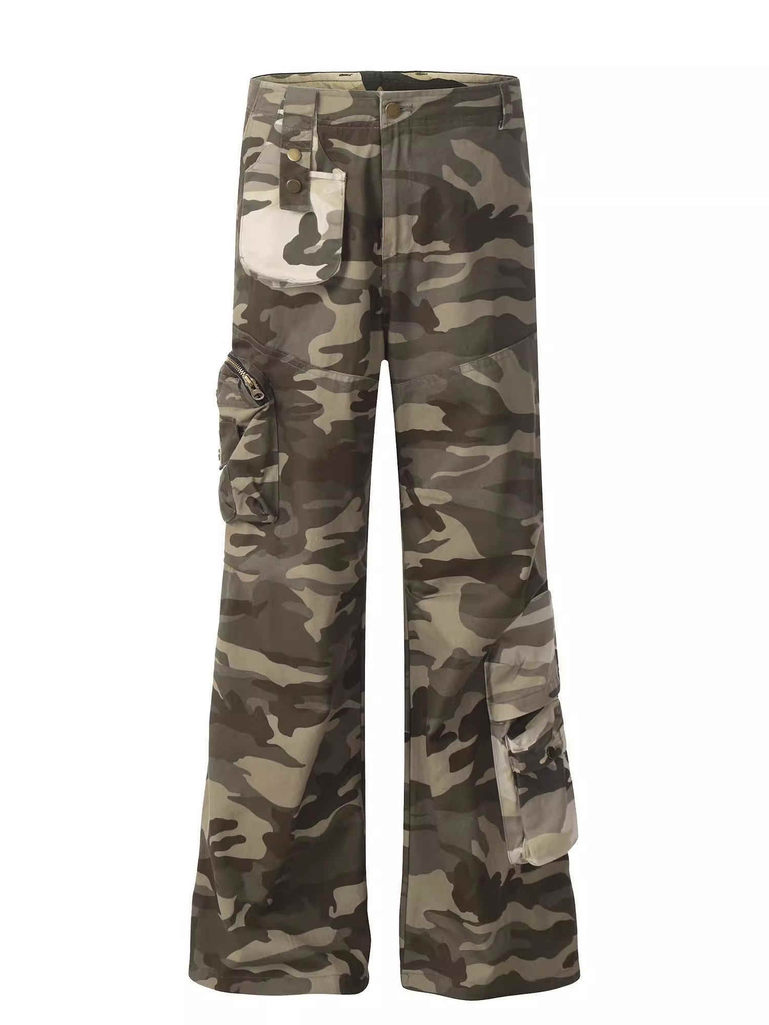 Stitched Camouflage Overalls Men&