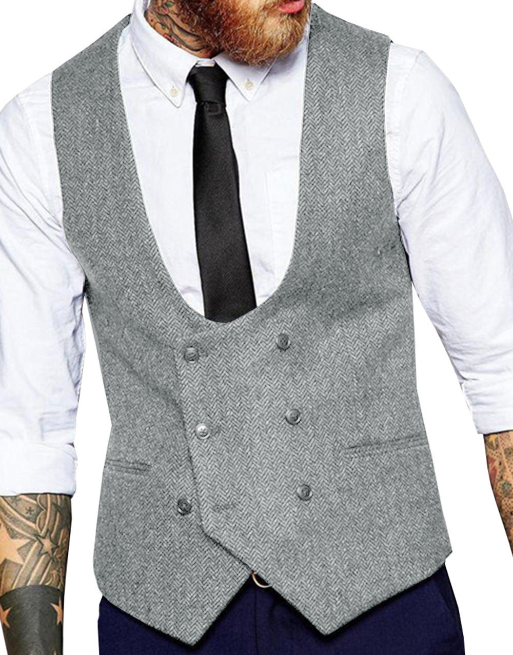 Retro Casual Herringbone Pattern Men&