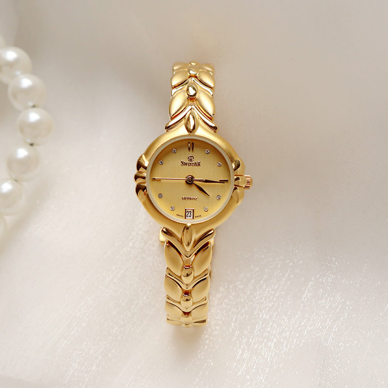 Retro Minority Round Senior Placer Gold Bracelet Women&