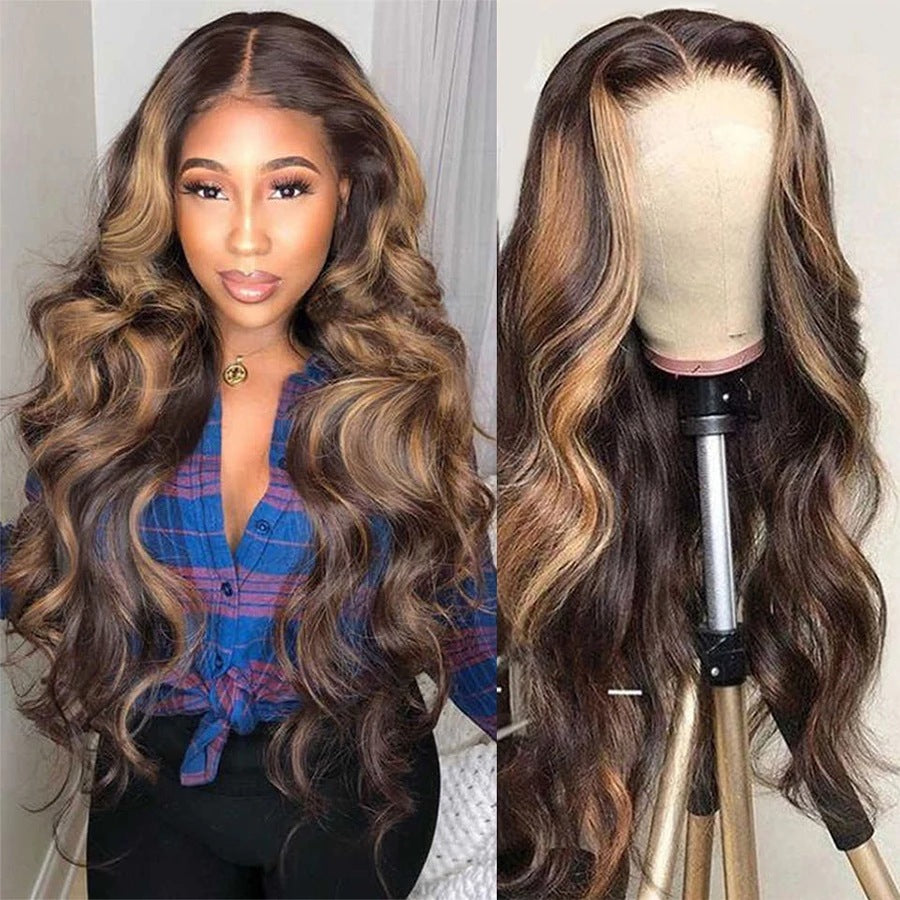 Medium and long curly fashion female big wave real human hair wig