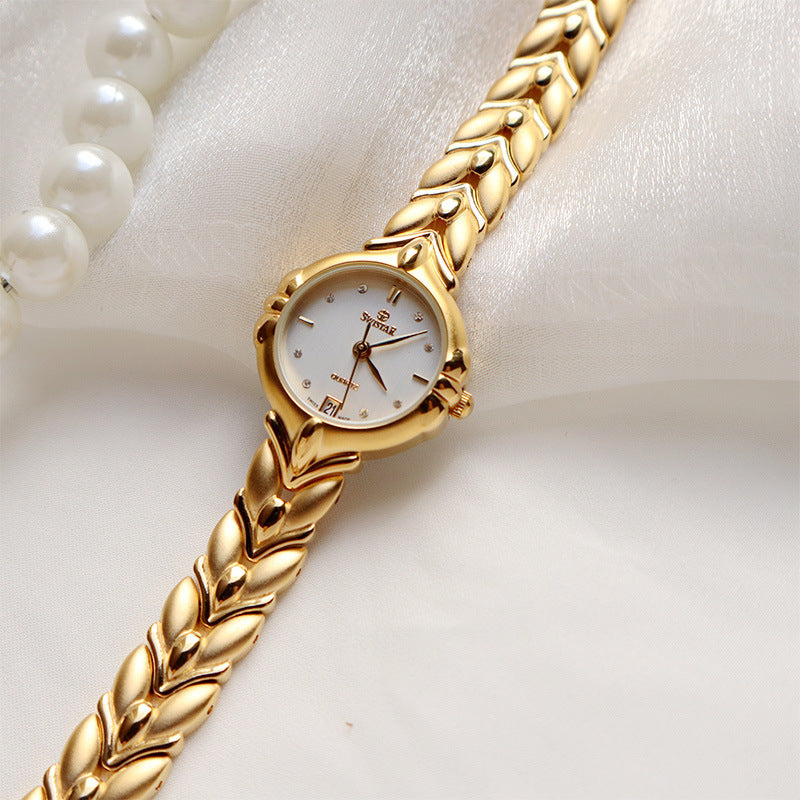 Retro Minority Round Senior Placer Gold Bracelet Women&