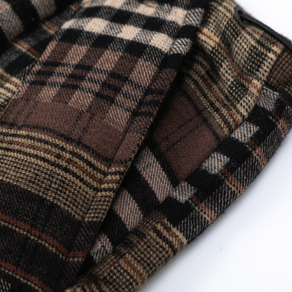 Fashion Plaid Casual Straight Trousers Men