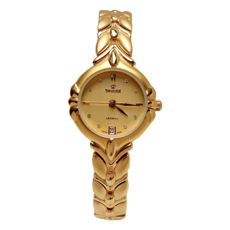 Retro Minority Round Senior Placer Gold Bracelet Women&