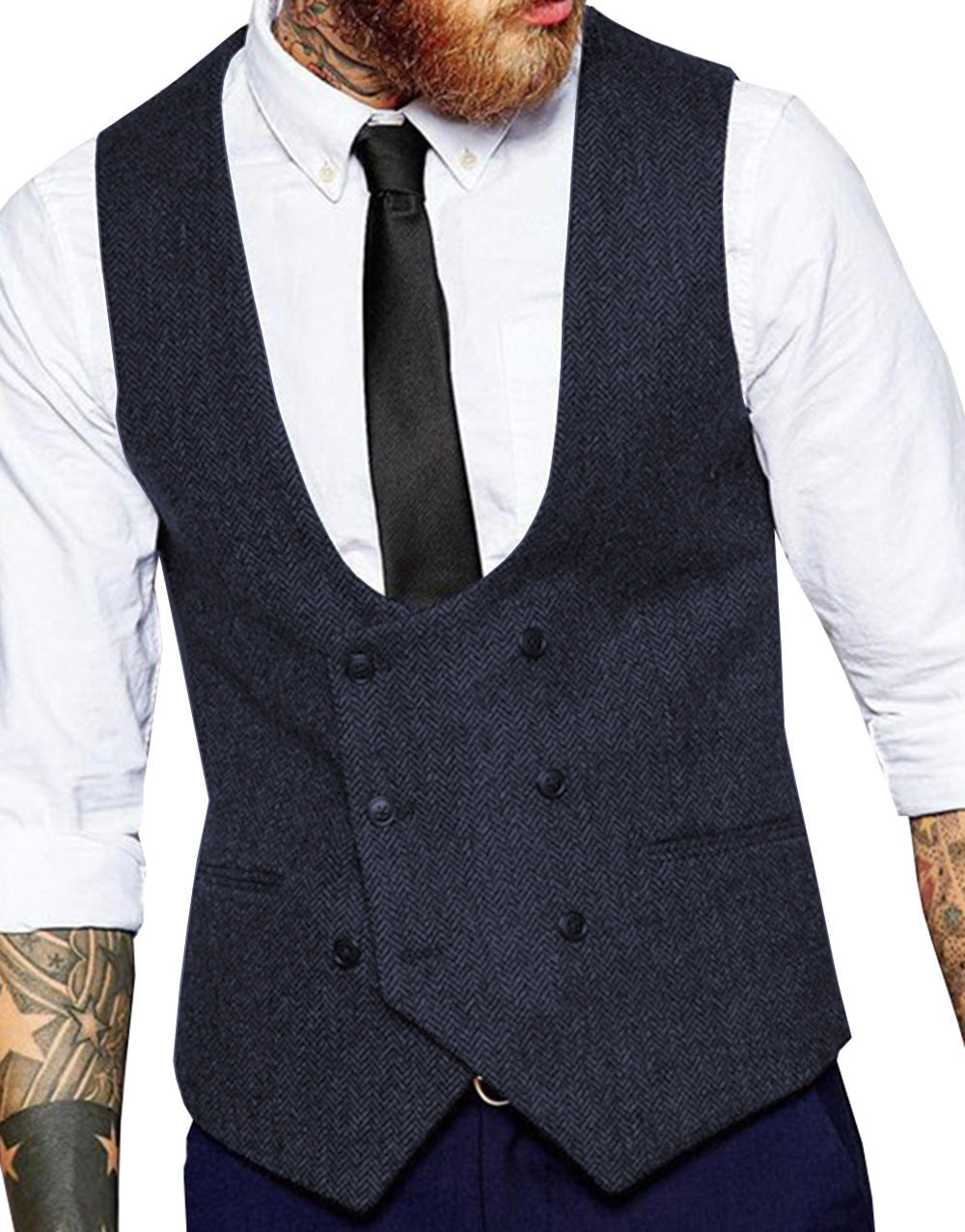 Retro Casual Herringbone Pattern Men&