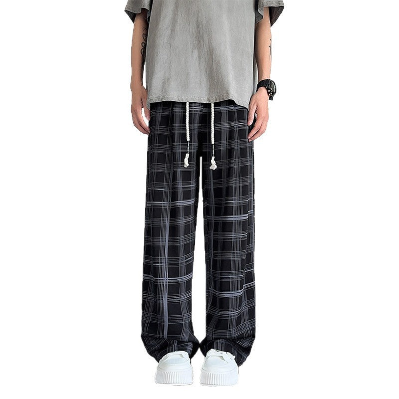 Plaid Ice Silk Men&