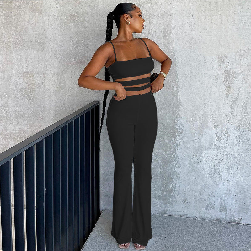 Body-hugging Suit Hollow Camisole Straight Simple