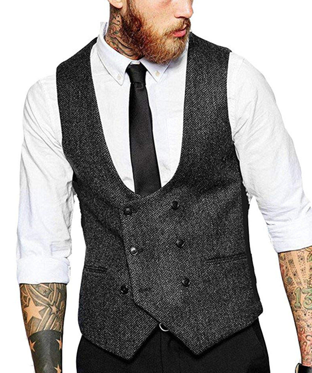 Retro Casual Herringbone Pattern Men&