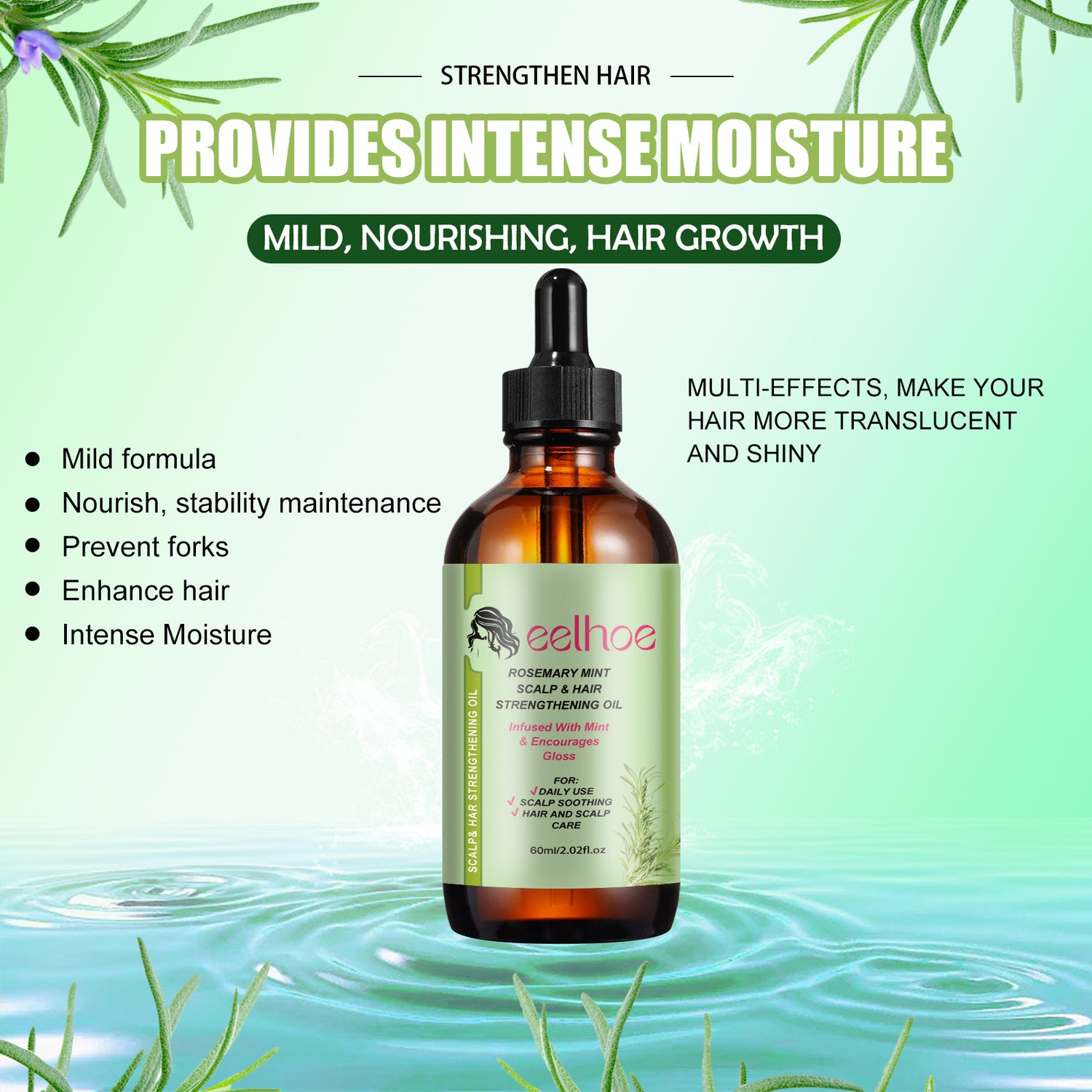 Rosemary Hair Oil Hair Oil Hair Oil For Dry Hair, Frizzy And Soft Hair