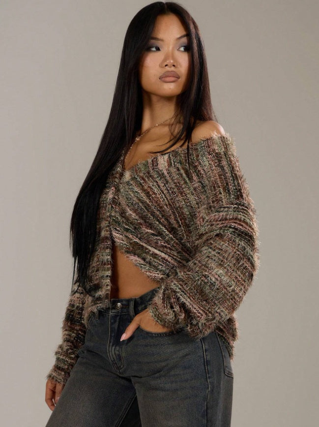 Oversized Textured Cardigan Spring Casual