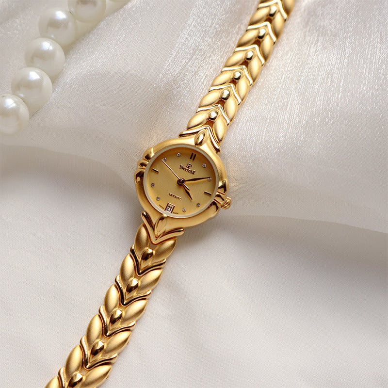 Retro Minority Round Senior Placer Gold Bracelet Women&