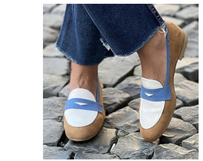 Round Toe Loafers Suede Color Matching