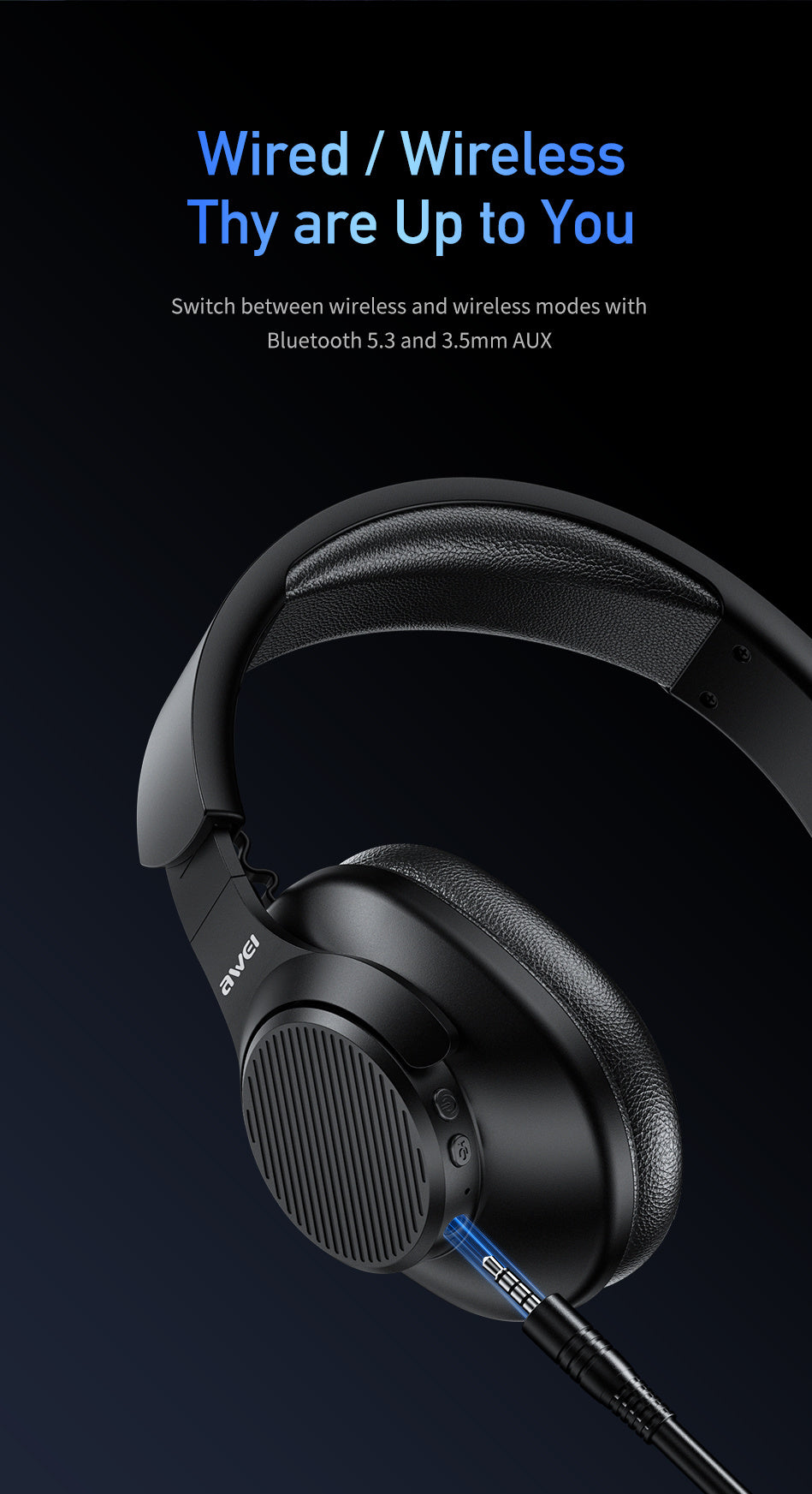 AWEI ANC Active Noise Cancelling Bluetooth Headset