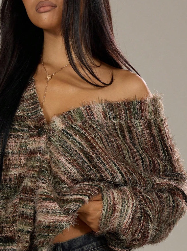 Oversized Textured Cardigan Spring Casual