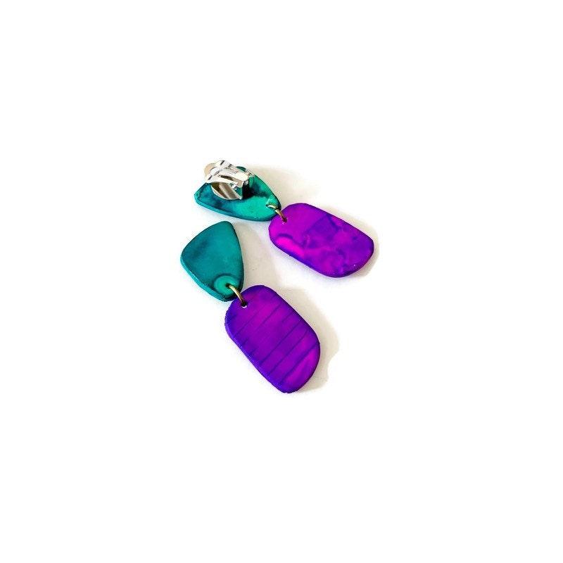 Cute Clip On Earrings Pink & Yellow-4