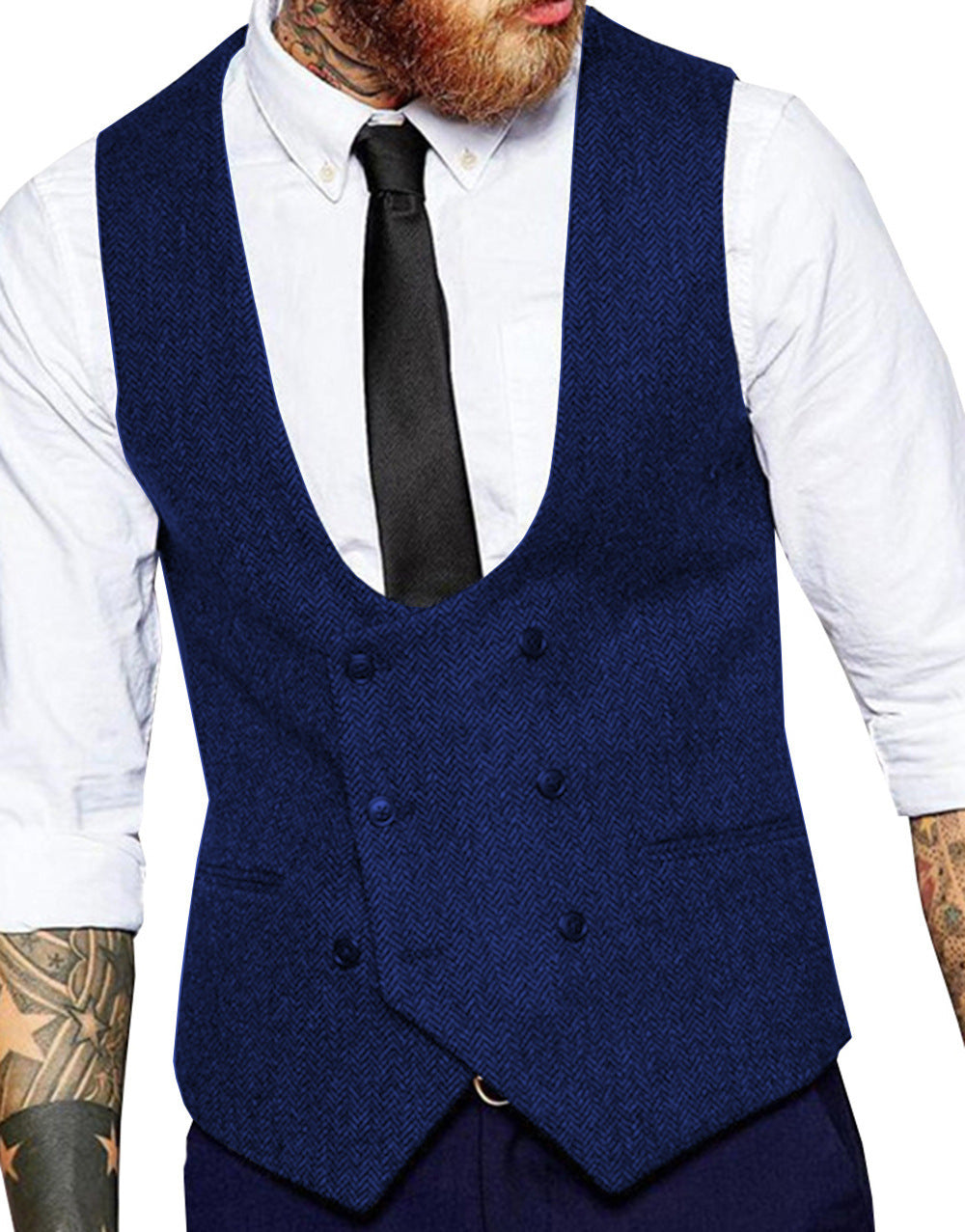 Retro Casual Herringbone Pattern Men&