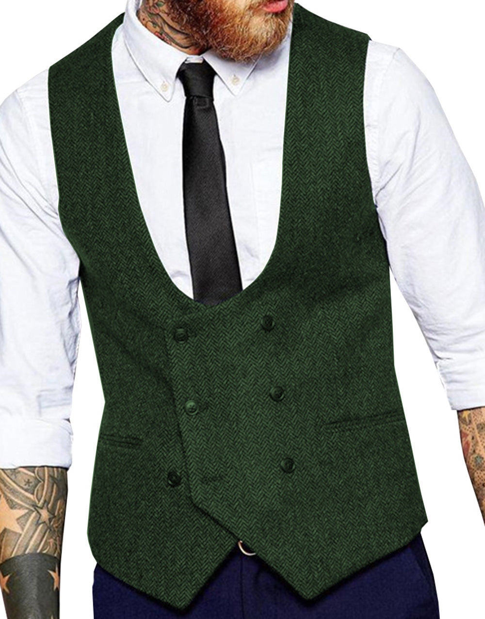 Retro Casual Herringbone Pattern Men&
