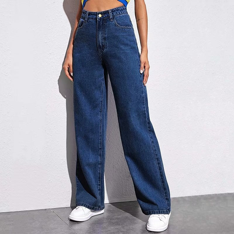 Washed Fashion Straight Jeans Women&