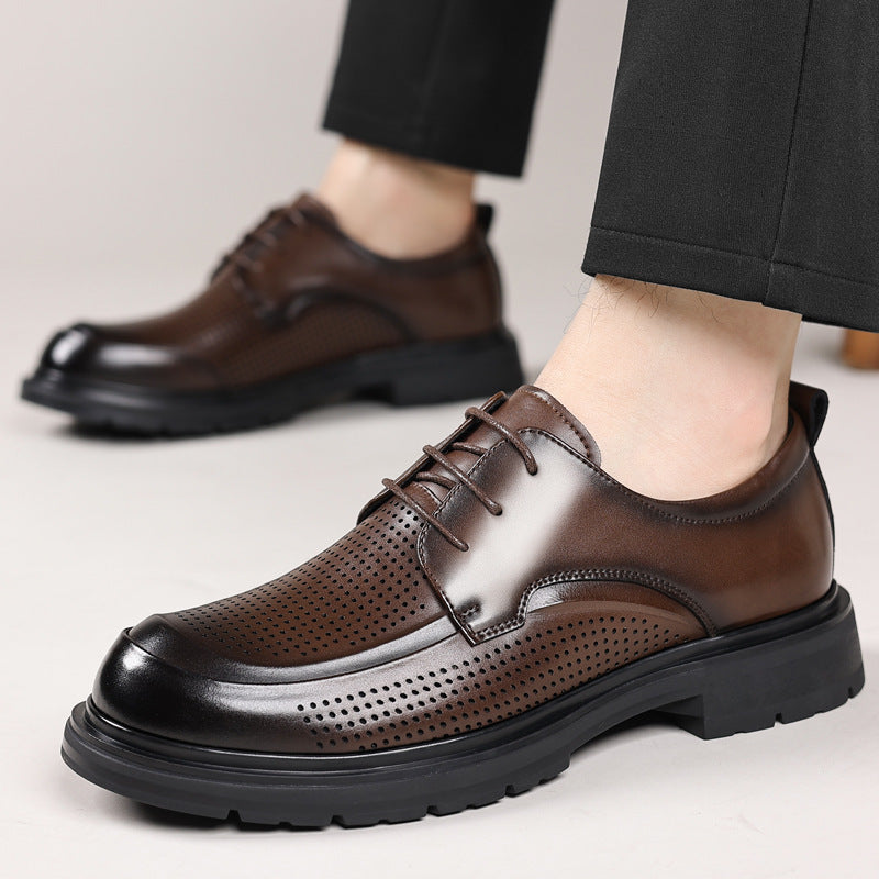 Hollow Leather Shoes Men&