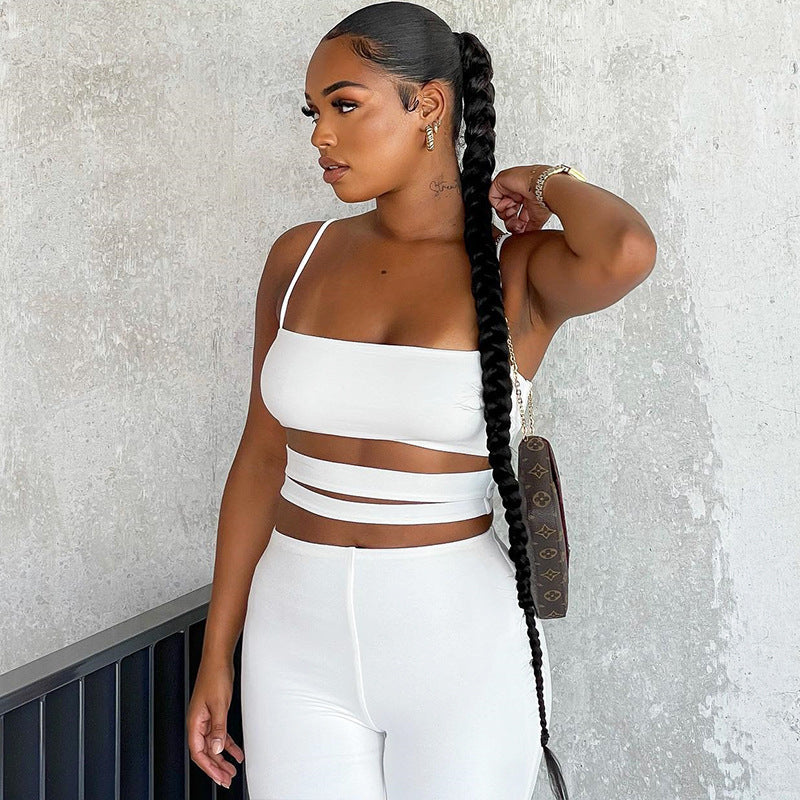 Body-hugging Suit Hollow Camisole Straight Simple