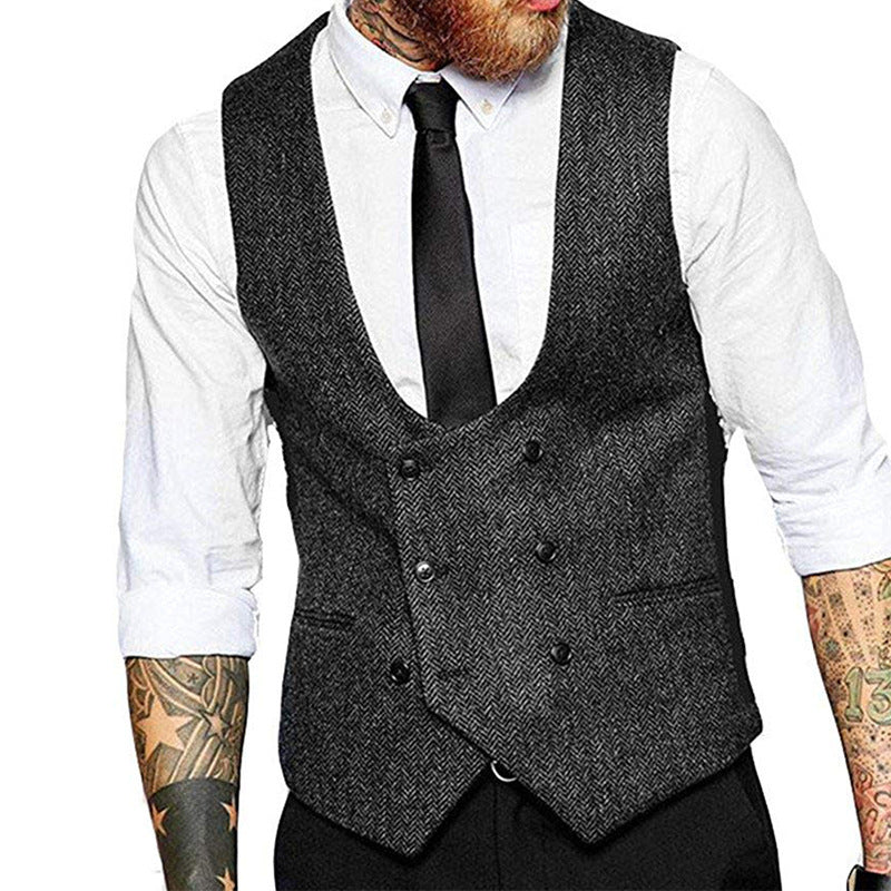 Retro Casual Herringbone Pattern Men&