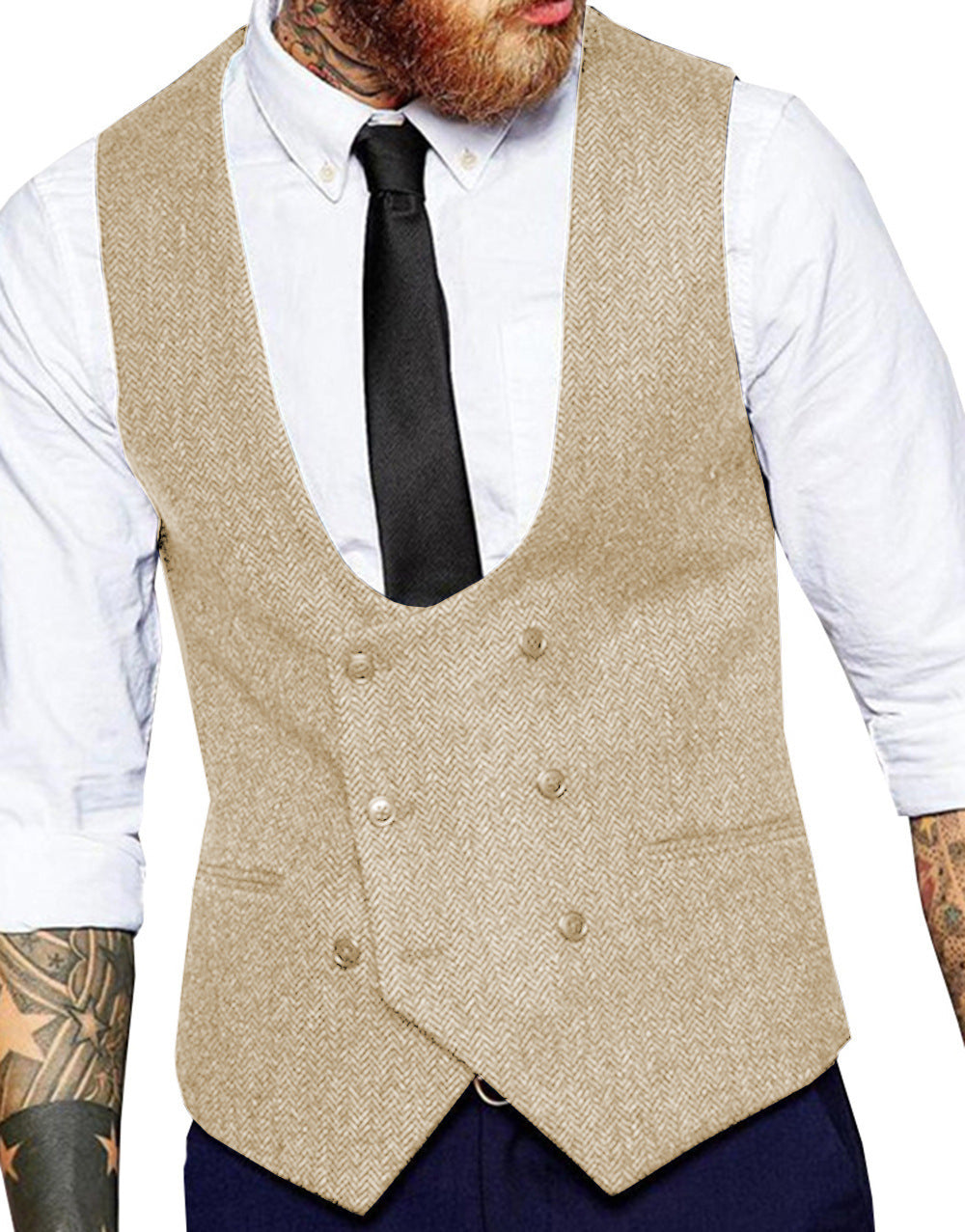 Retro Casual Herringbone Pattern Men&