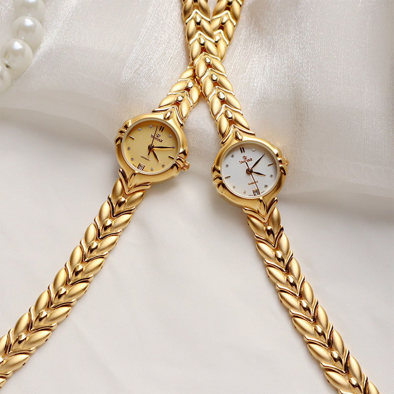 Retro Minority Round Senior Placer Gold Bracelet Women&