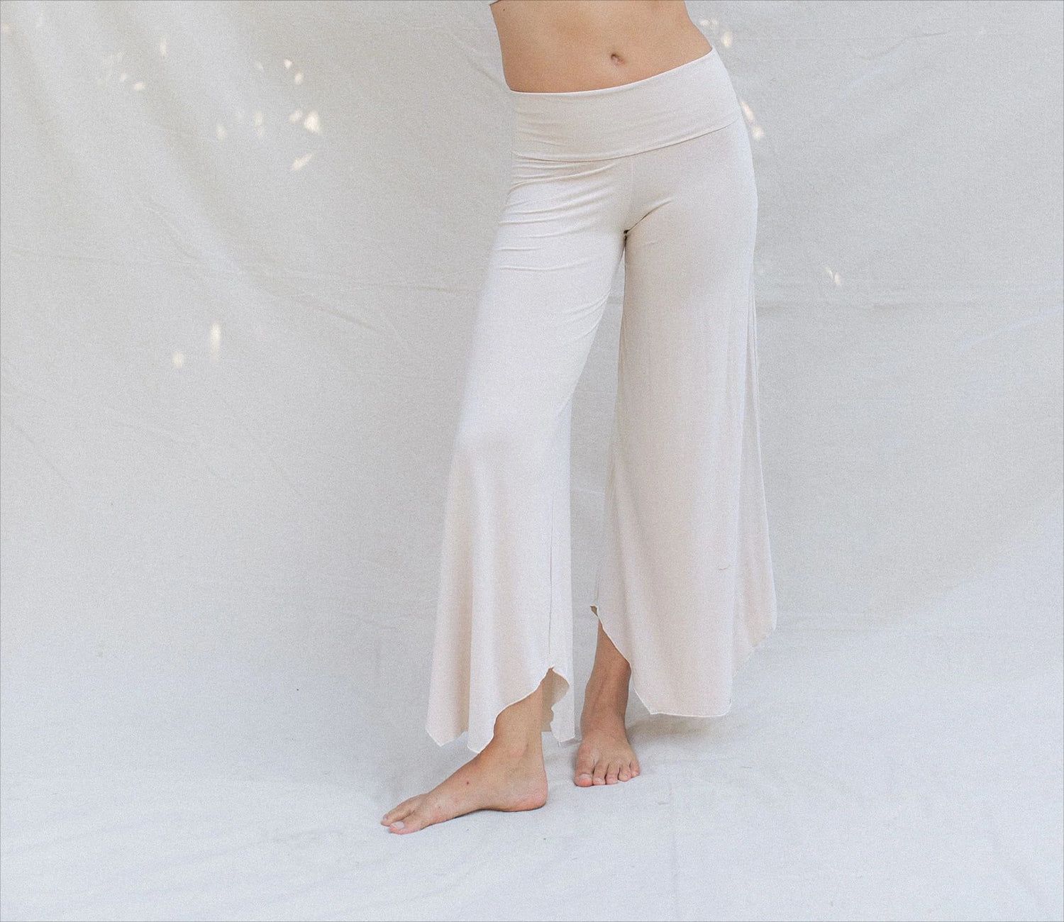 High Waist Irregular Casual Pants Yoga Cropped Pants