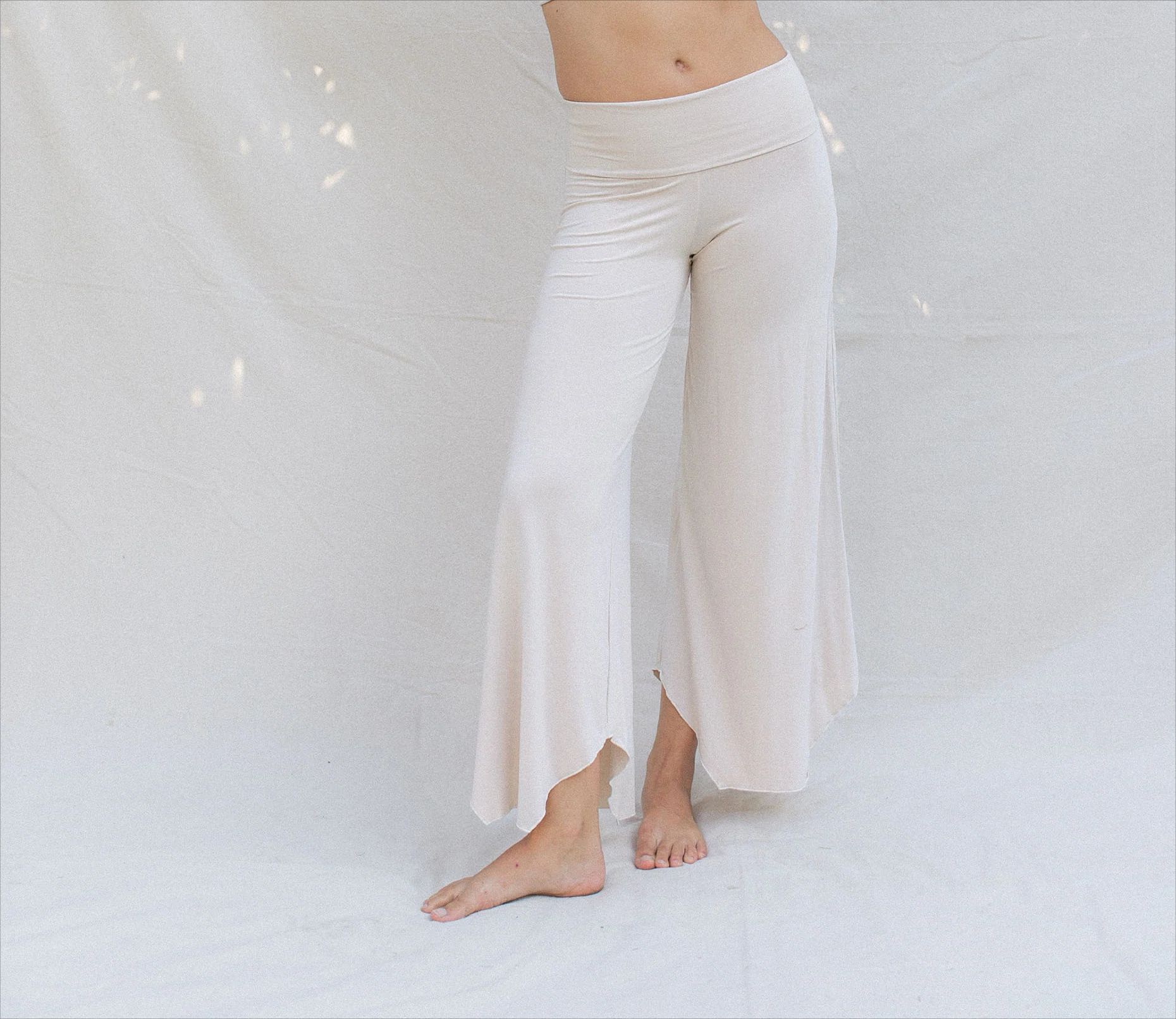 High Waist Irregular Casual Pants Yoga Cropped Pants