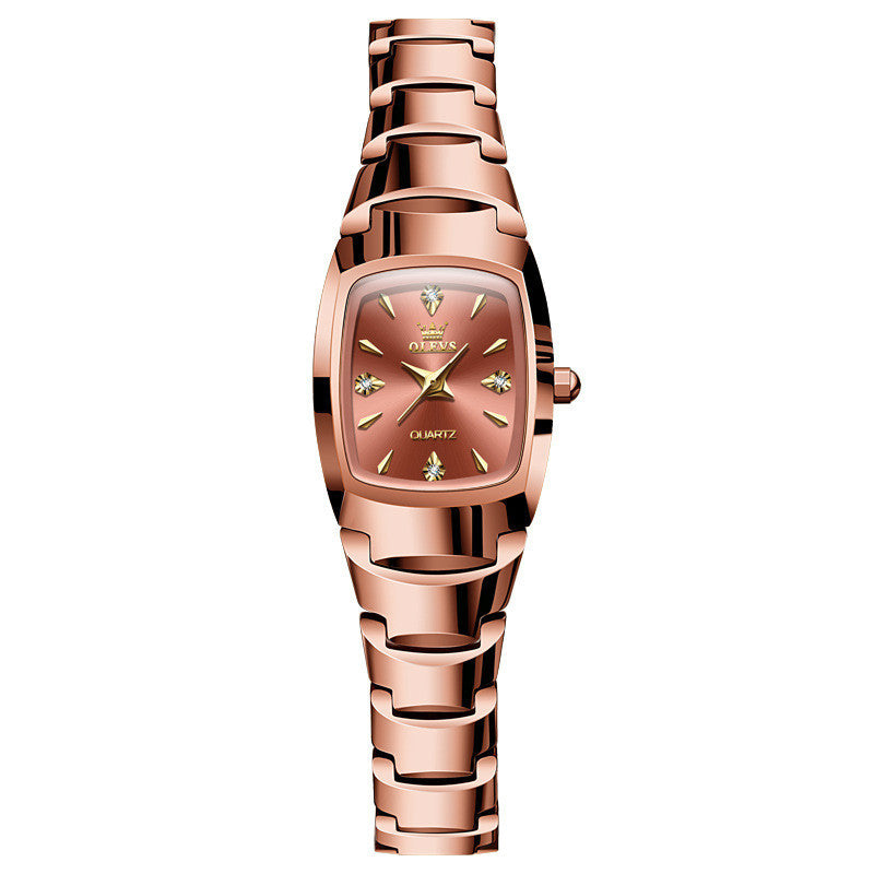 Tungsten Steel Quartz Watch Women&
