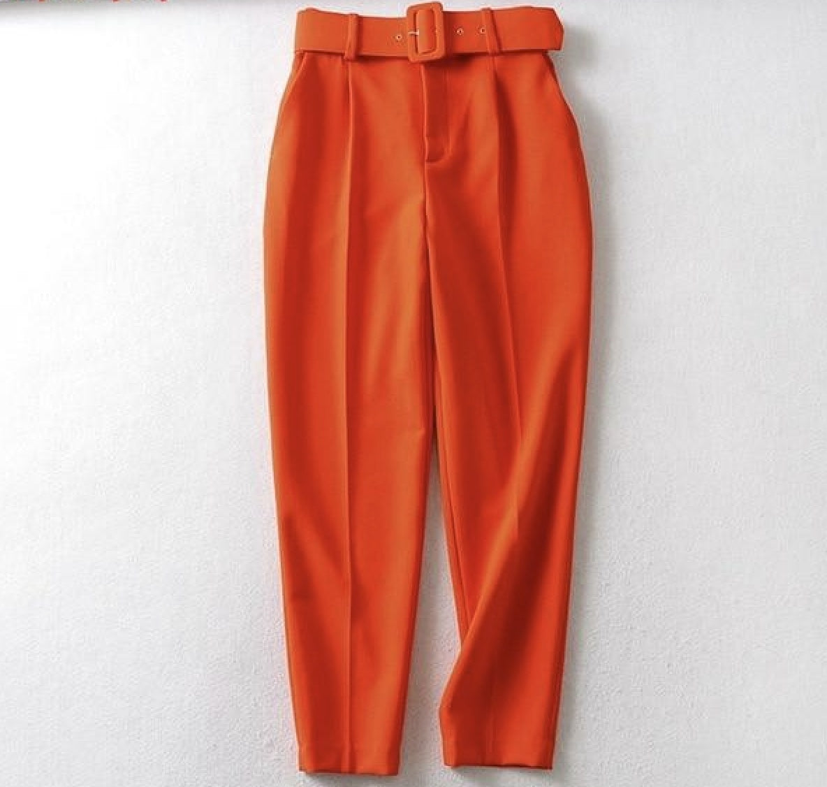 Multicolor draped trousers with belt