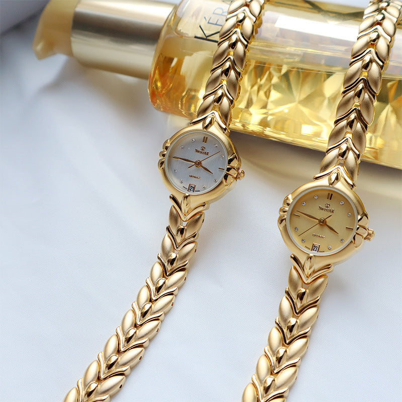 Retro Minority Round Senior Placer Gold Bracelet Women&
