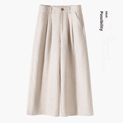 Thin Casual Straight-leg Cotton And Linen Wide-leg Pants