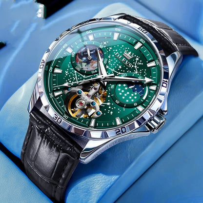 Fashion Starry Sky Mechanical Watch Business Hollow Waterproof Men