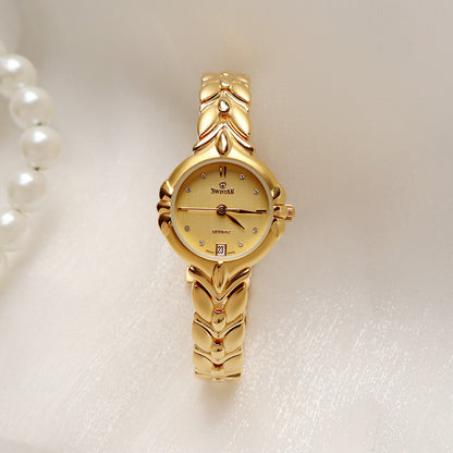 Retro Minority Round Senior Placer Gold Bracelet Women&