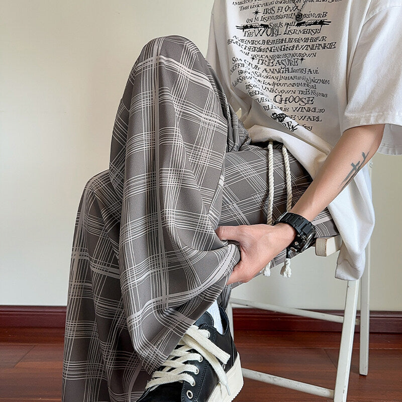 Plaid Ice Silk Men&