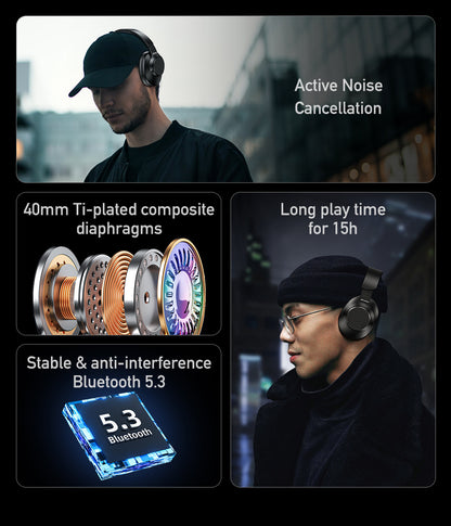 AWEI ANC Active Noise Cancelling Bluetooth Headset