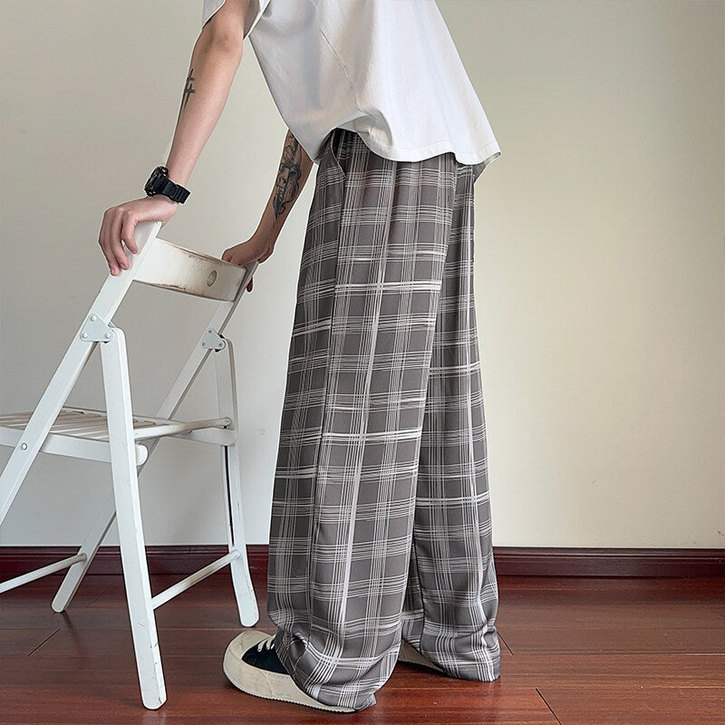 Plaid Ice Silk Men&