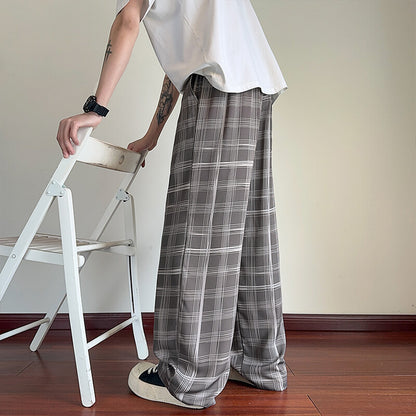 Plaid Ice Silk Men&