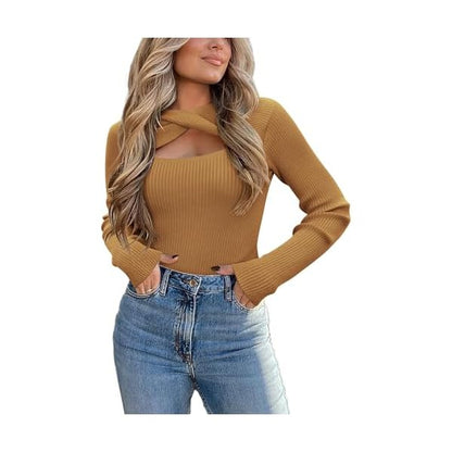 Irregular Hollow Twisted Pullover Sweater