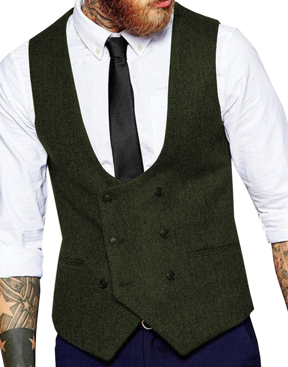 Retro Casual Herringbone Pattern Men&