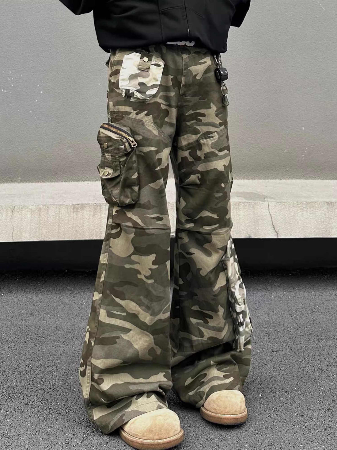Stitched Camouflage Overalls Men&