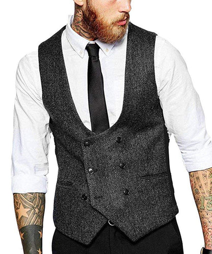 Retro Casual Herringbone Pattern Men&